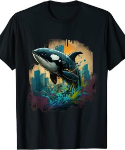 Orca Whale Painterly Design T-Shirt